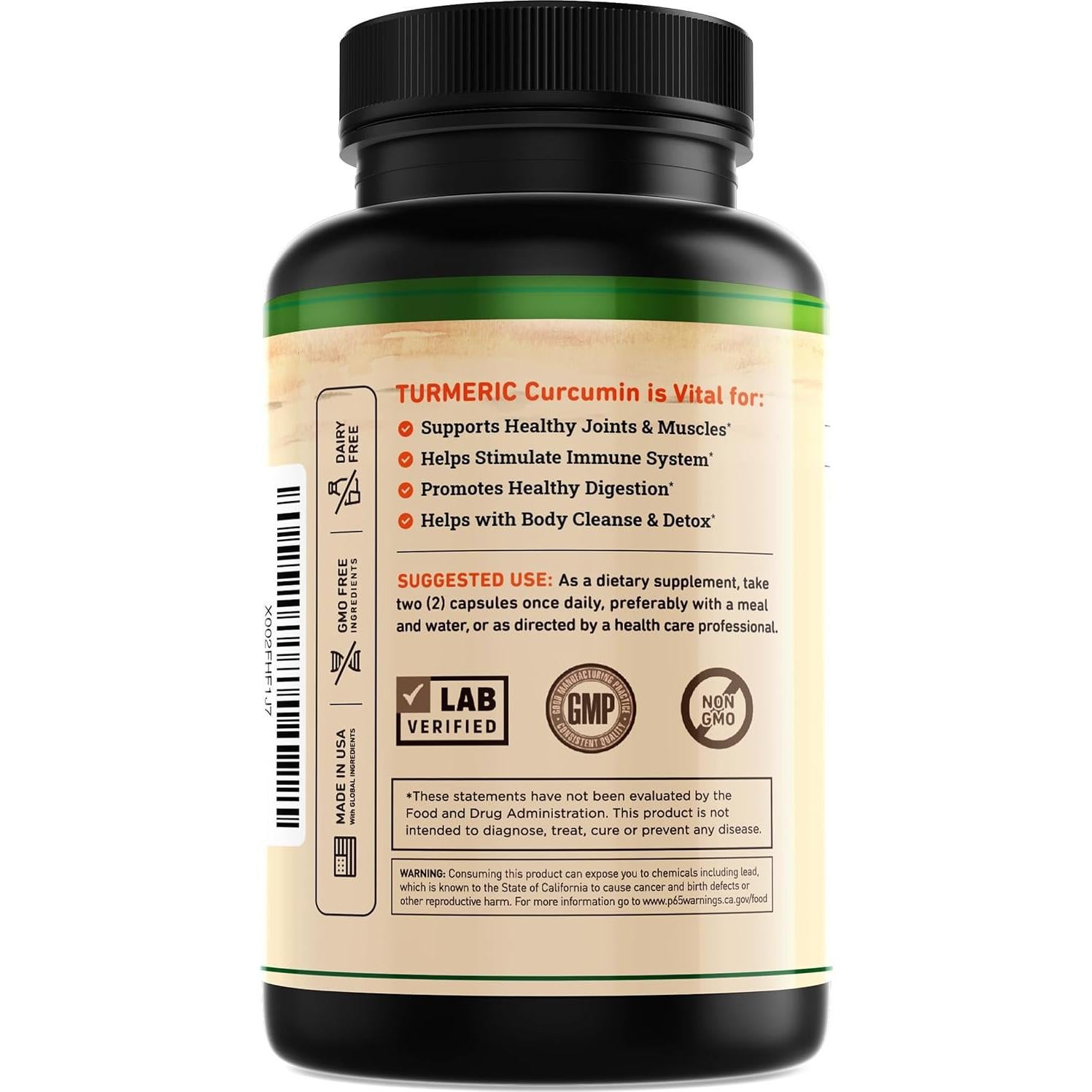 Suplemento de Cúrcuma y Jengibre Nature's Base 60 Cápsulas