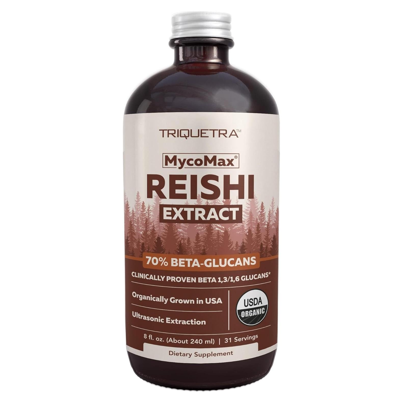 Extracto de Hongo Reishi Orgánico Triquetra Health 226.8 g - 70% Beta Glucanos