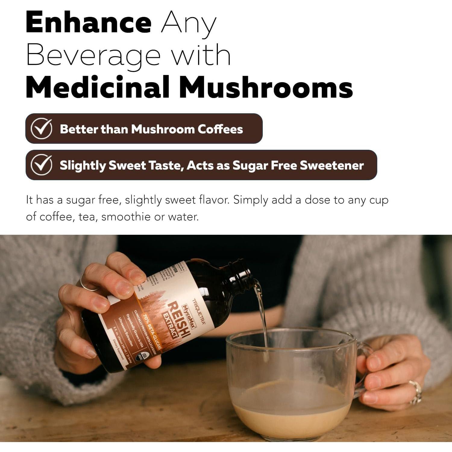 Extracto de Hongo Reishi Orgánico Triquetra Health 226.8 g - 70% Beta Glucanos