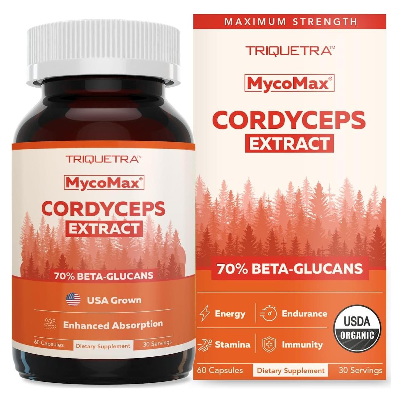 Extracto de Hongo Cordyceps Orgánico Triquetra Health - 60 Cápsulas