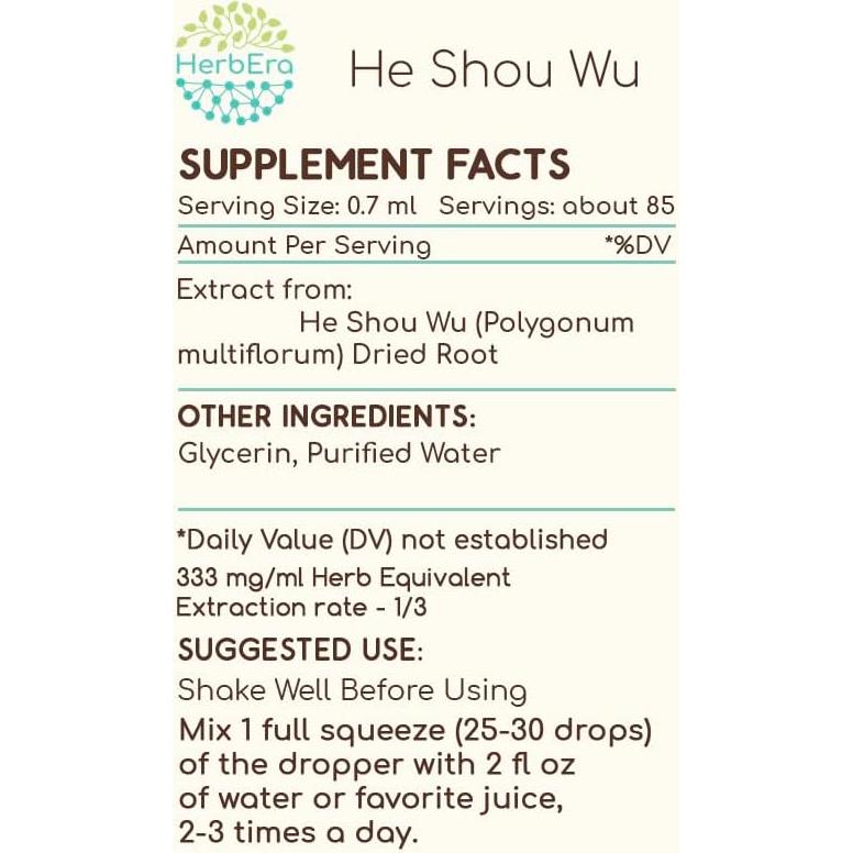 Extracto Herbal He Shou Wu HerbEra 59.15 ml Sin Alcohol