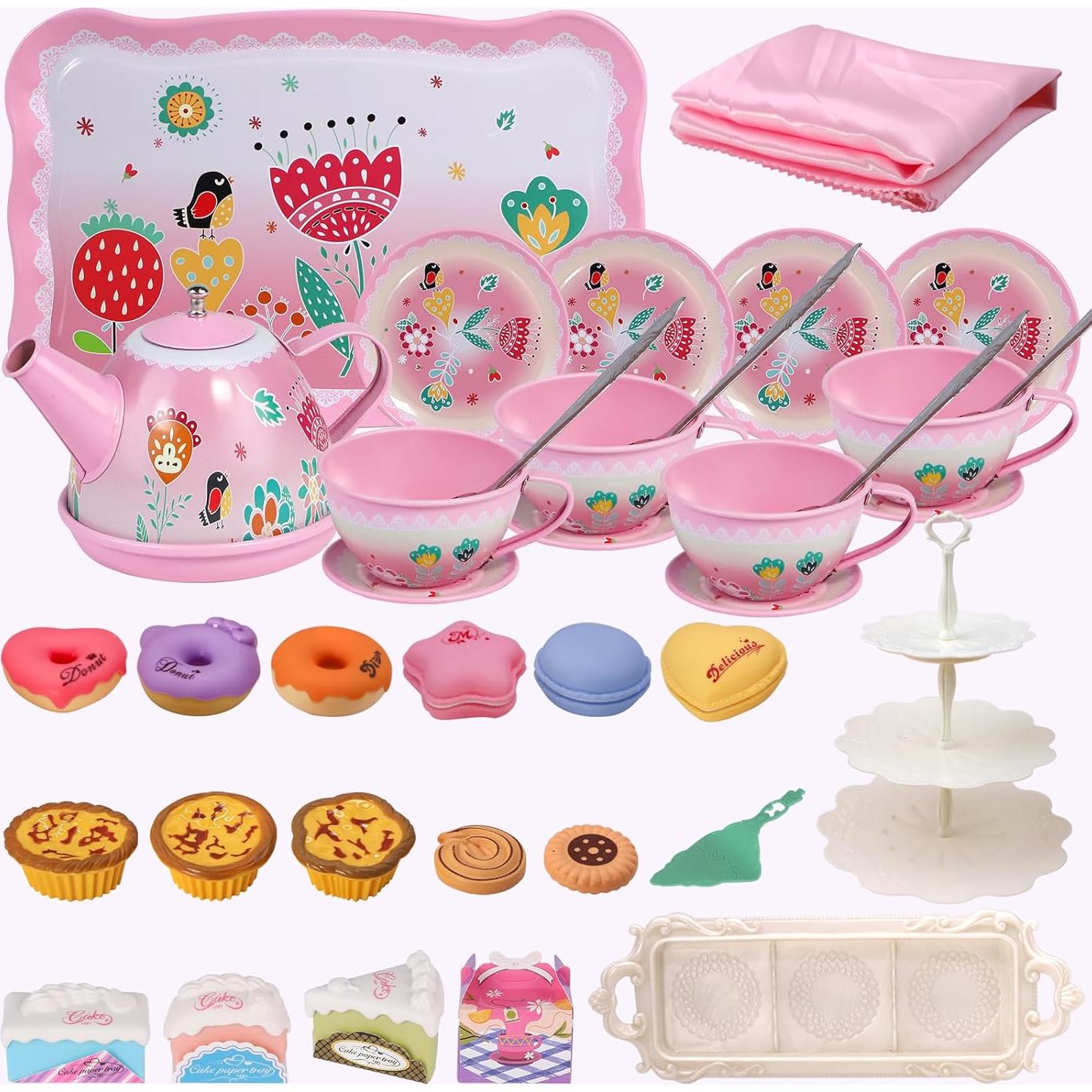 Juego de Té para Niños AO ZI - 45 Piezas con Postres