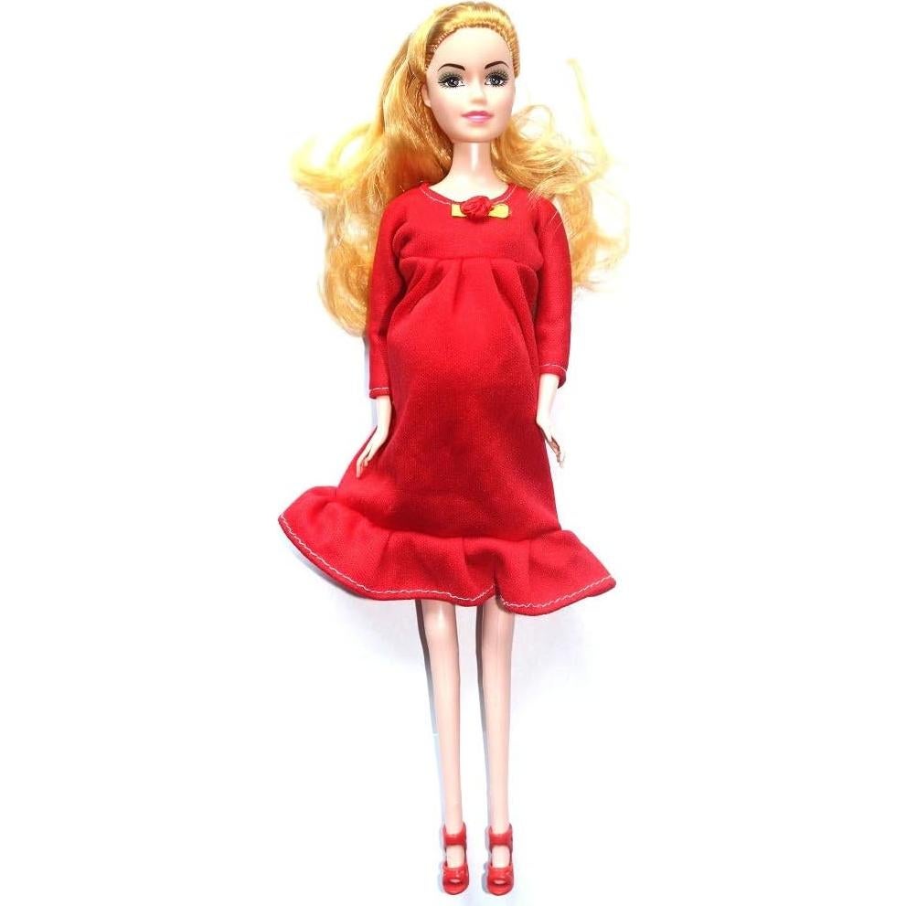 Muñeca Embarazada Kunhe Roja con Bebé 11.6x3.4 cm