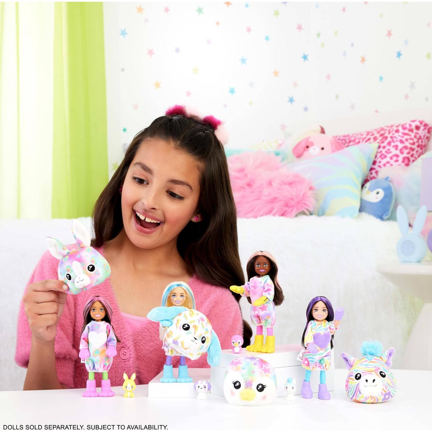 Muñeca Chelsea Cutie Reveal Barbie Color Dream con 6 Sorprisas