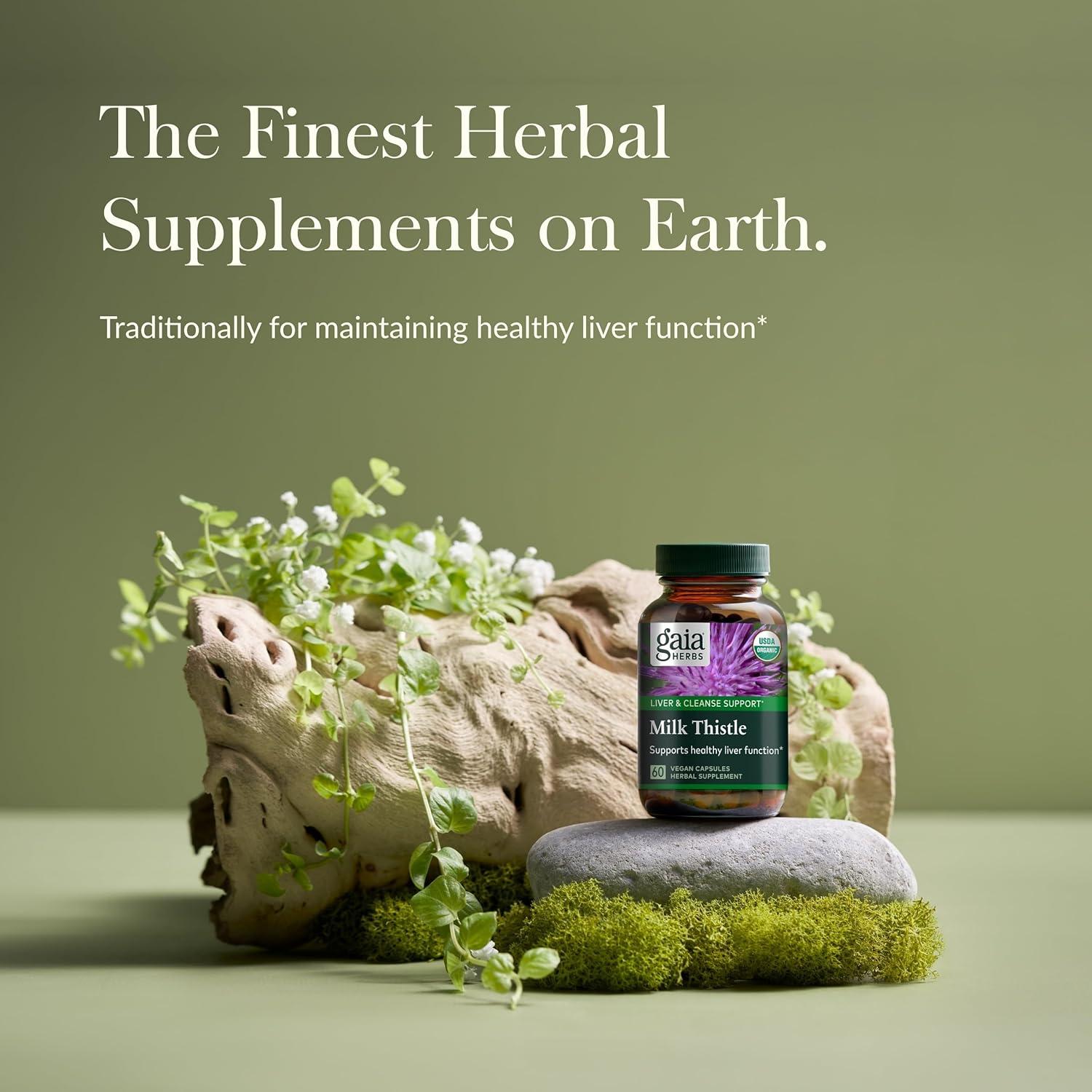 Suplemento Hepático Gaia Herbs Cardo Mariano 60 Cápsulas Veganas