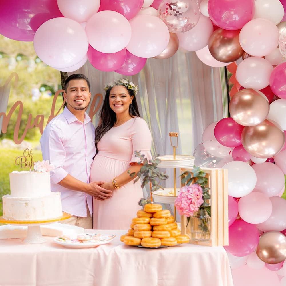 Kit de Arco de Globos Rosa Fucsia y Blanco 114 Pcs