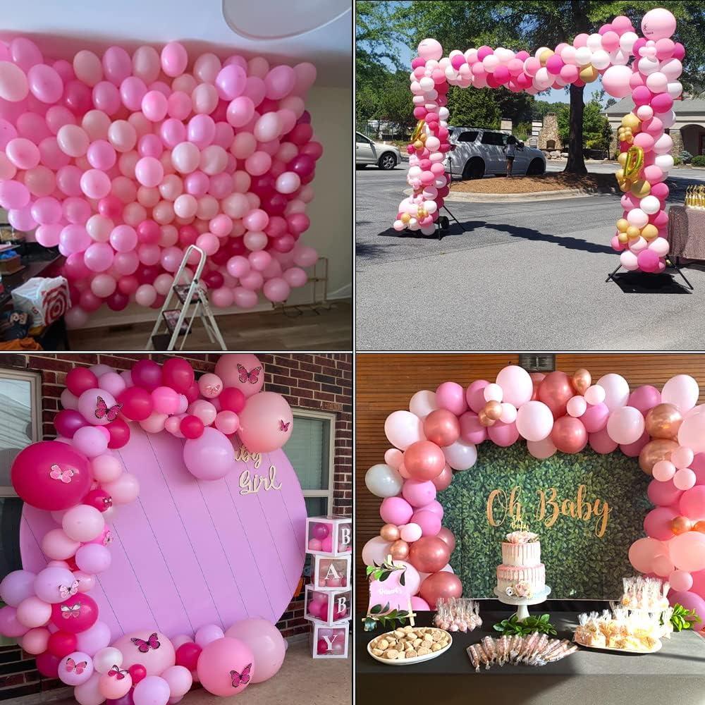 Kit de Arco de Globos Rosa Fucsia y Blanco 114 Pcs