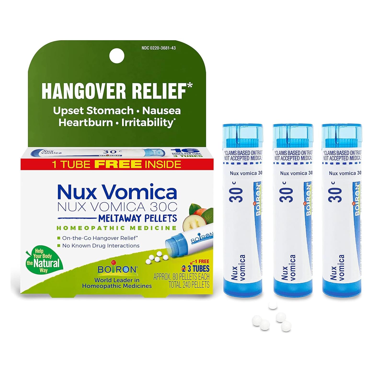 Boiron Nux Vomica 30C Homeopatía Alivio Resaca 240 Gránulos