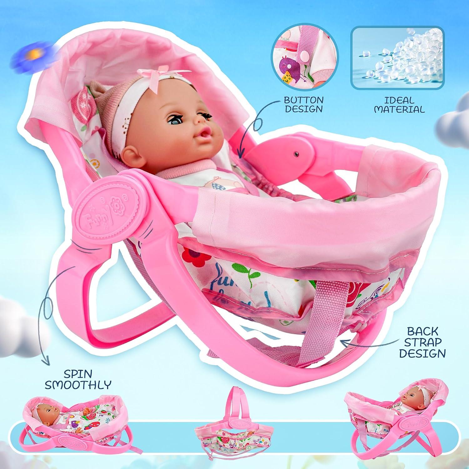 Muñeca Bebé 35 cm SHANTOUSHI con Accesorios y Cuna