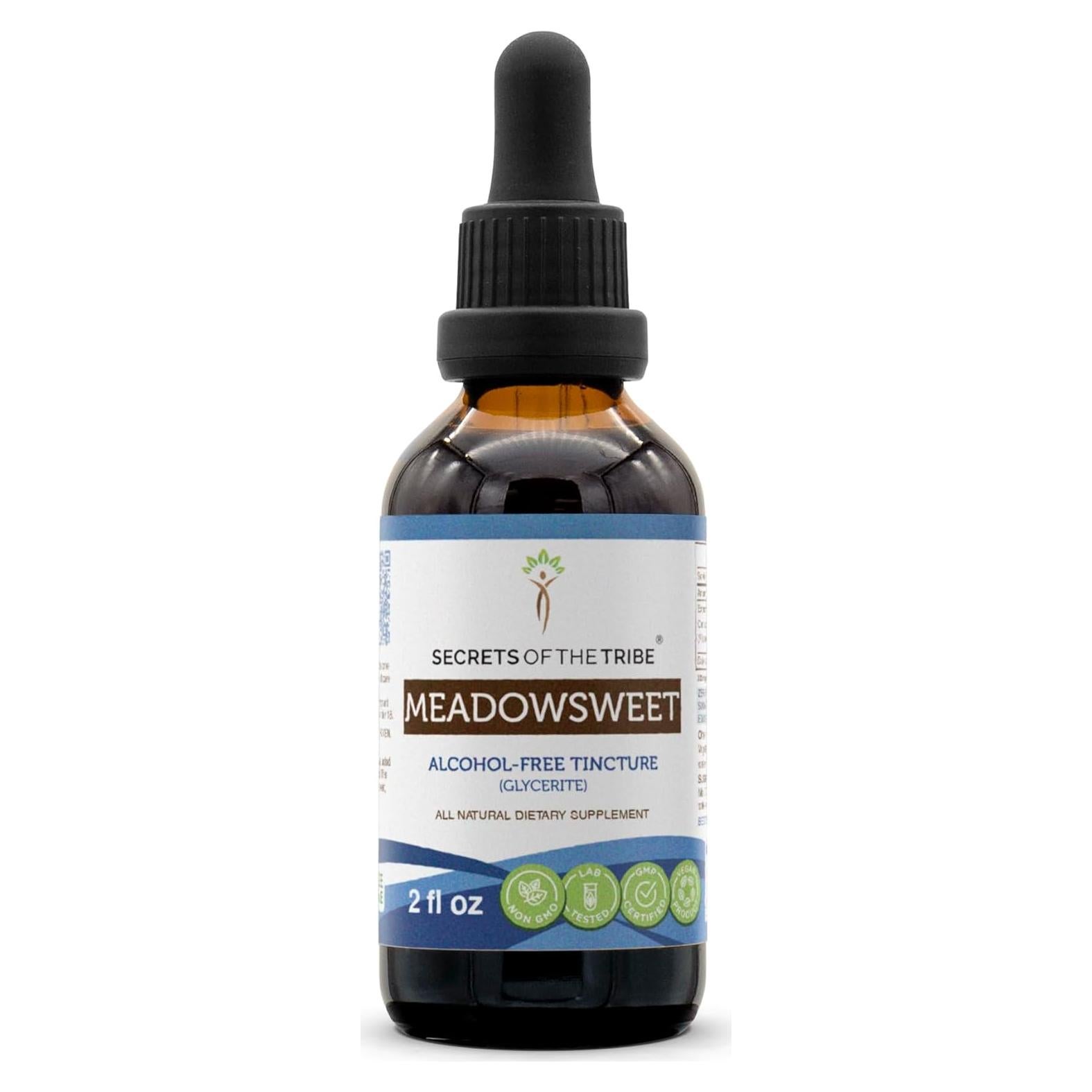 Extracto Líquido de Meadowsweet Sin Alcohol 59.15 ml - Secretos de la Tribu
