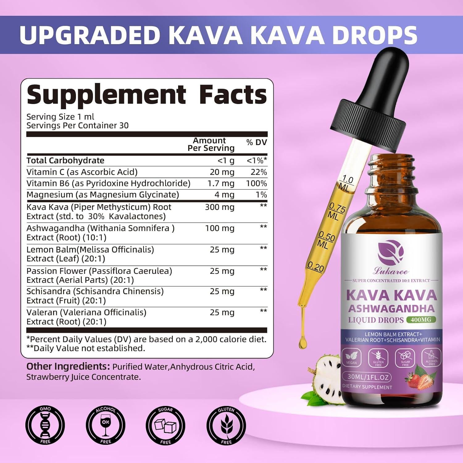 Extracto Líquido de Kava Kava Lukaree 29.57 ml Vegano