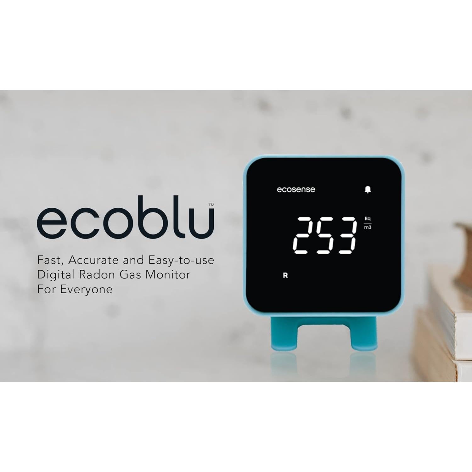 Detector de Radón Ecosense EB100 EcoBlu, Monitoreo Continuo