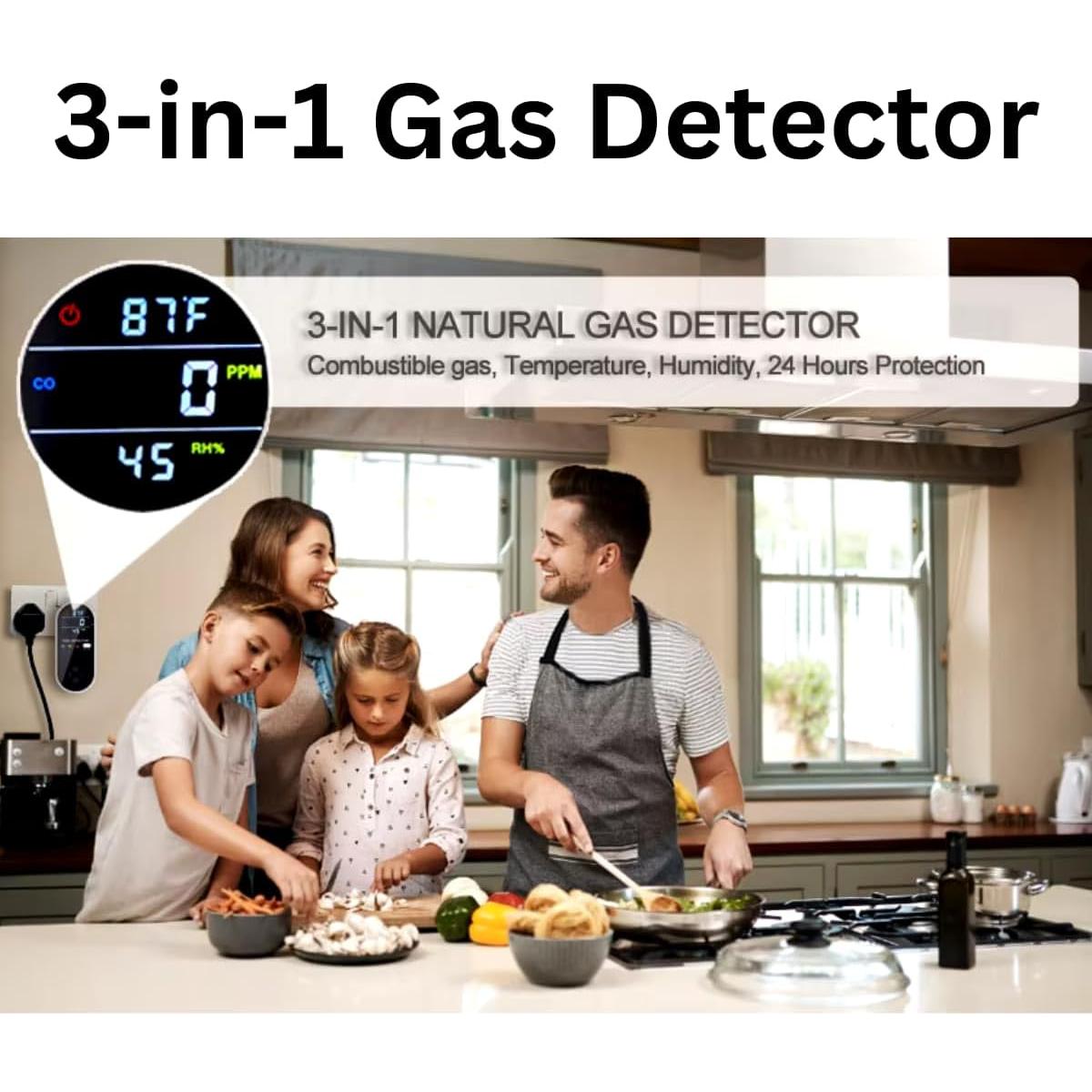 Detector de Gas Natural 3-en-1 Genérico KH107 LCD Con Alarma