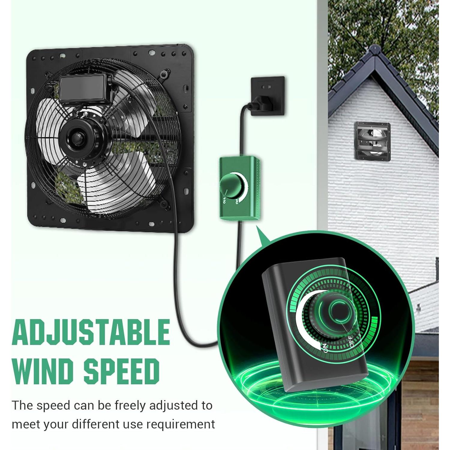 Ventilador de Escape FAREAST 30 cm con Controlador de Velocidad