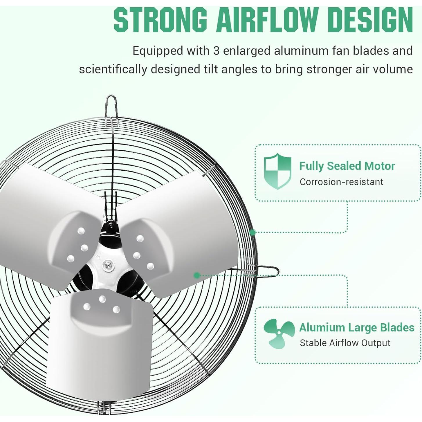 Ventilador de Escape FAREAST 30 cm con Controlador de Velocidad