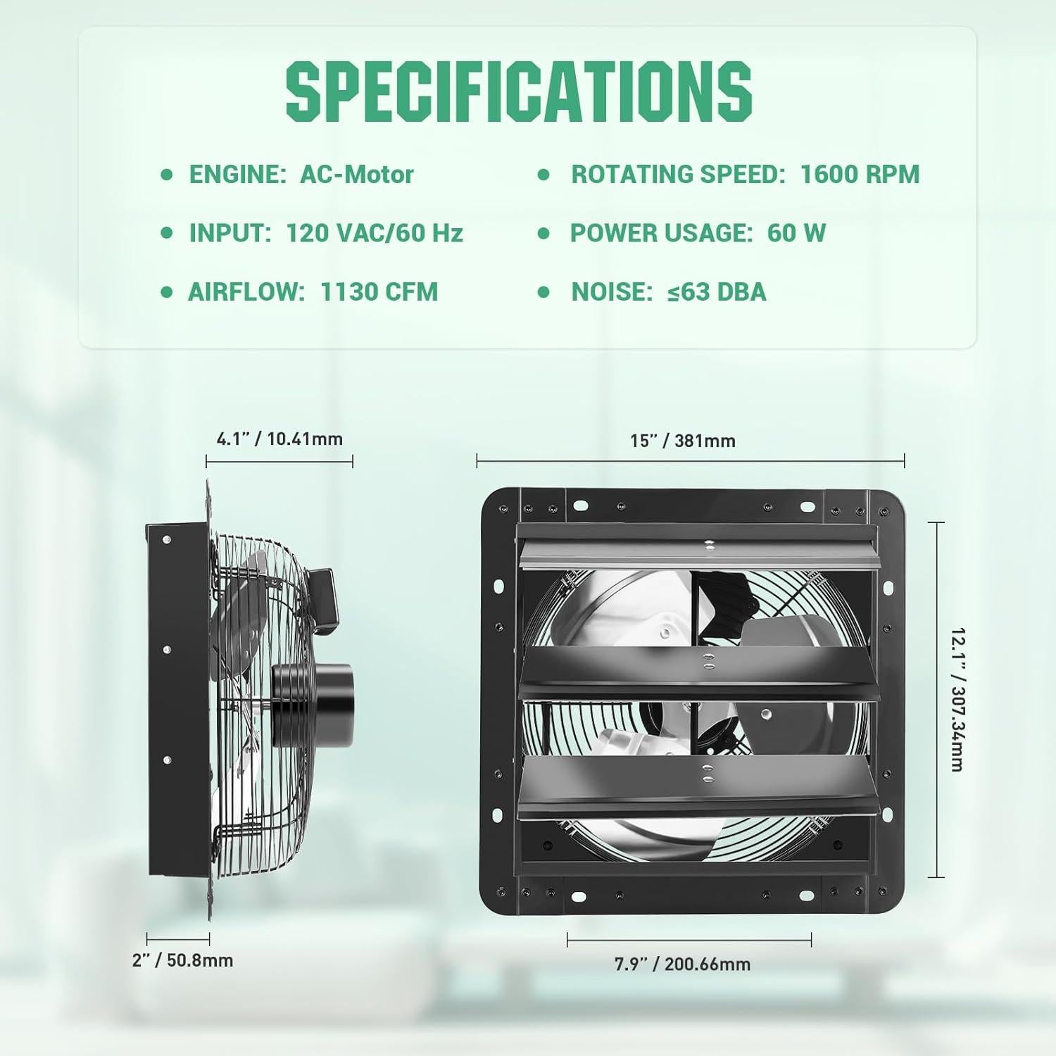 Ventilador de Escape FAREAST 30 cm con Controlador de Velocidad