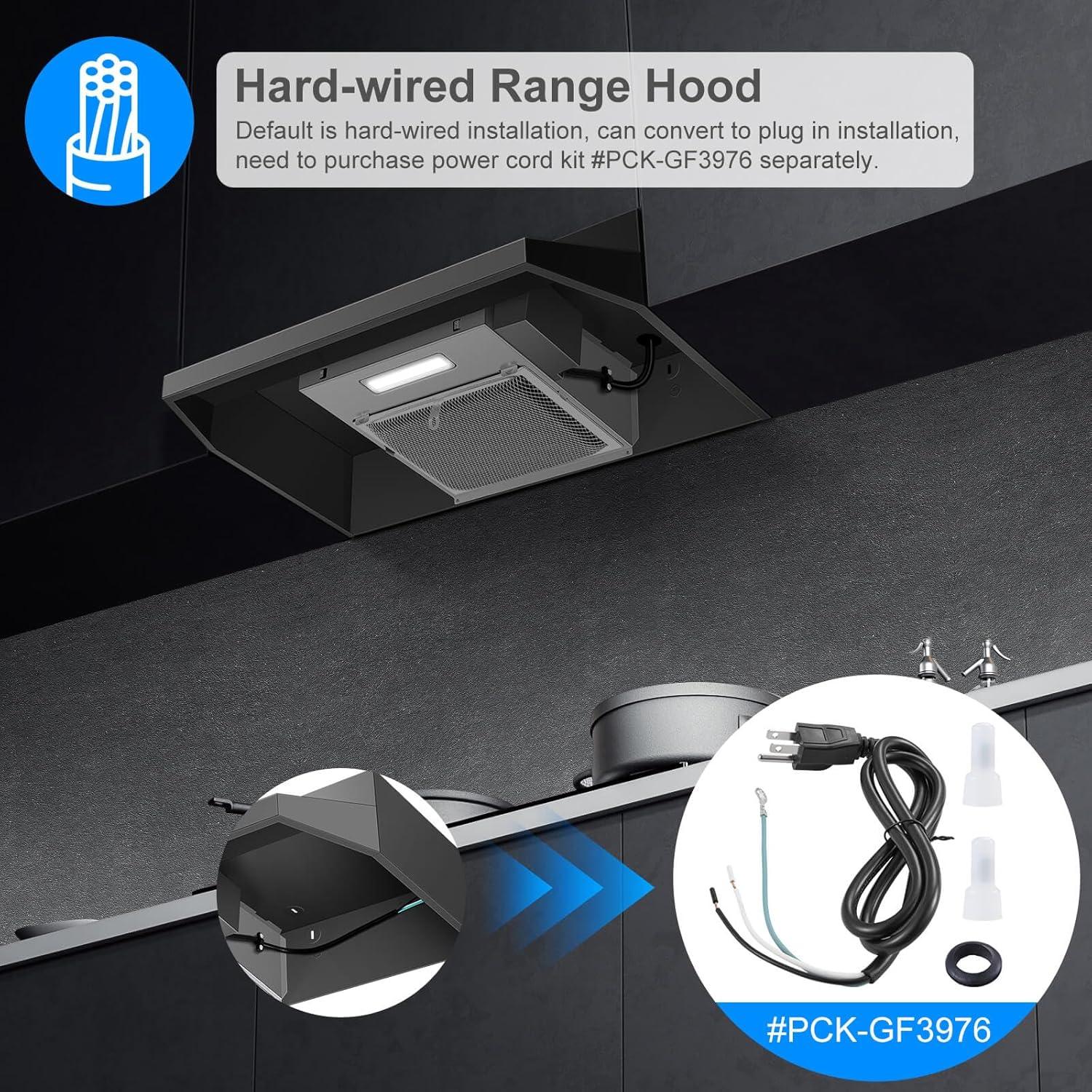 Campana Extractora Bajo Gabinete SNDOAS 60 cm Negra 230 CFM