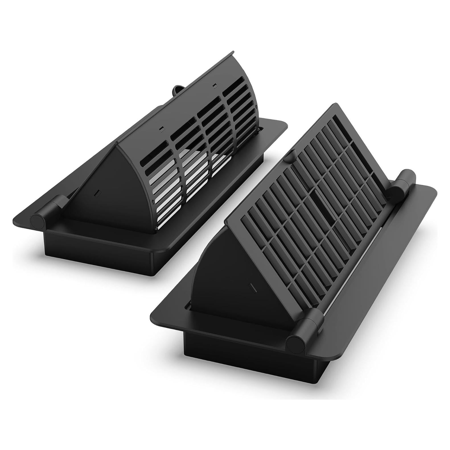 Deflectores de Ventilación 2 en 1 BYEWIRE 4x10 cm Negro - Paquete de 2