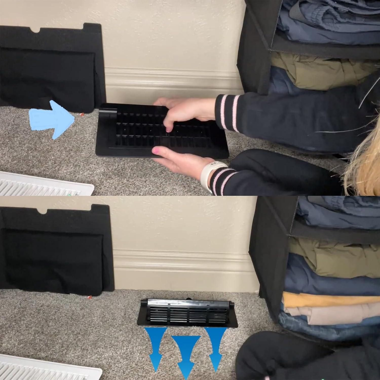 Deflectores de Ventilación 2 en 1 BYEWIRE 4x10 cm Negro - Paquete de 2