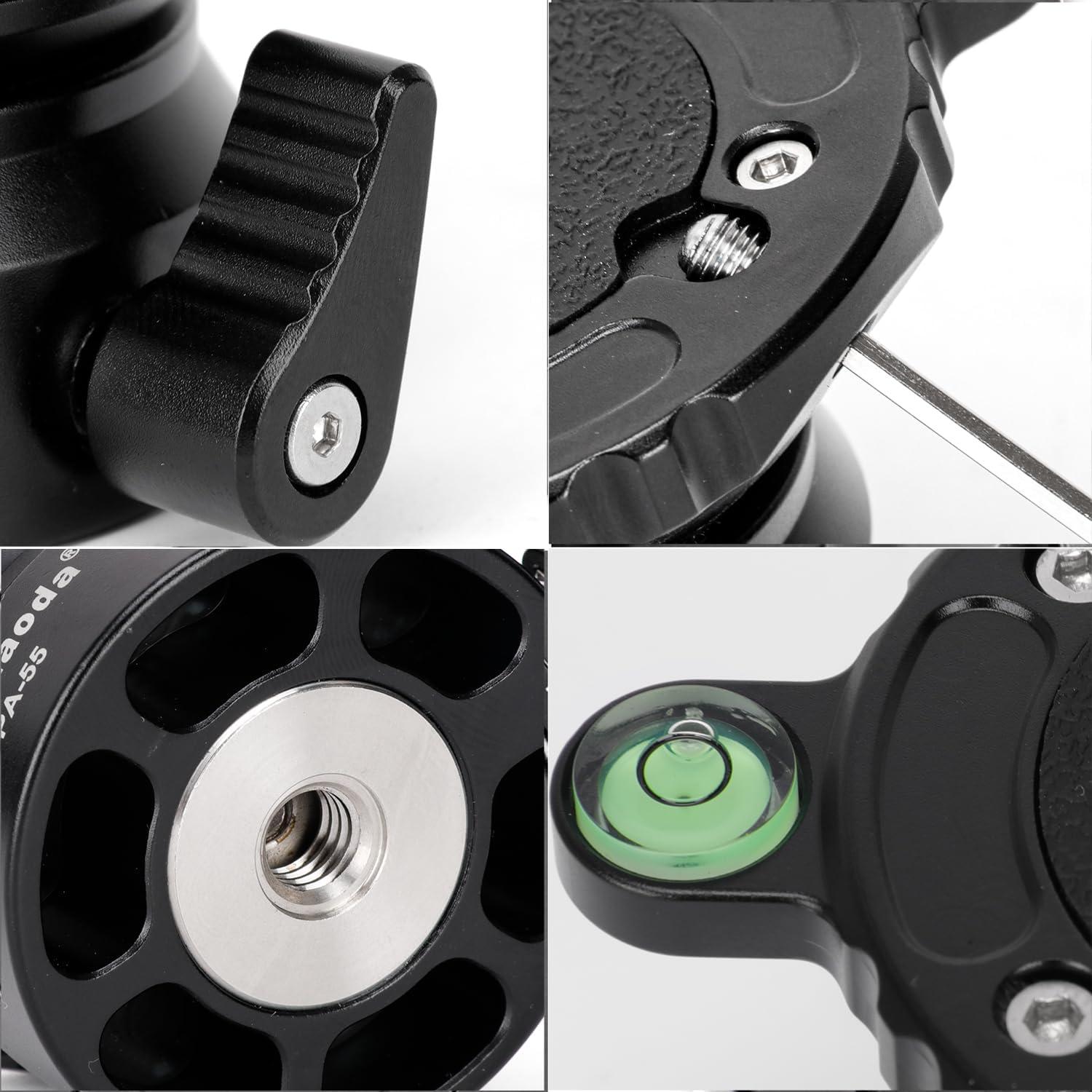 Base de Nivelación Koolehaoda PA-55 para Trípode, Aluminio, 15°