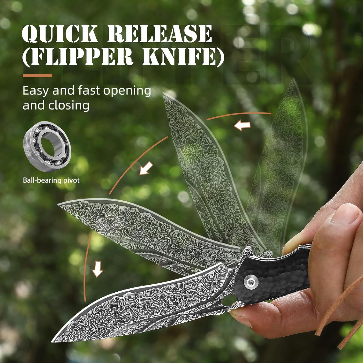 Cuchillo de bolsillo Damasco DRACHENADER HMD 20cm con funda