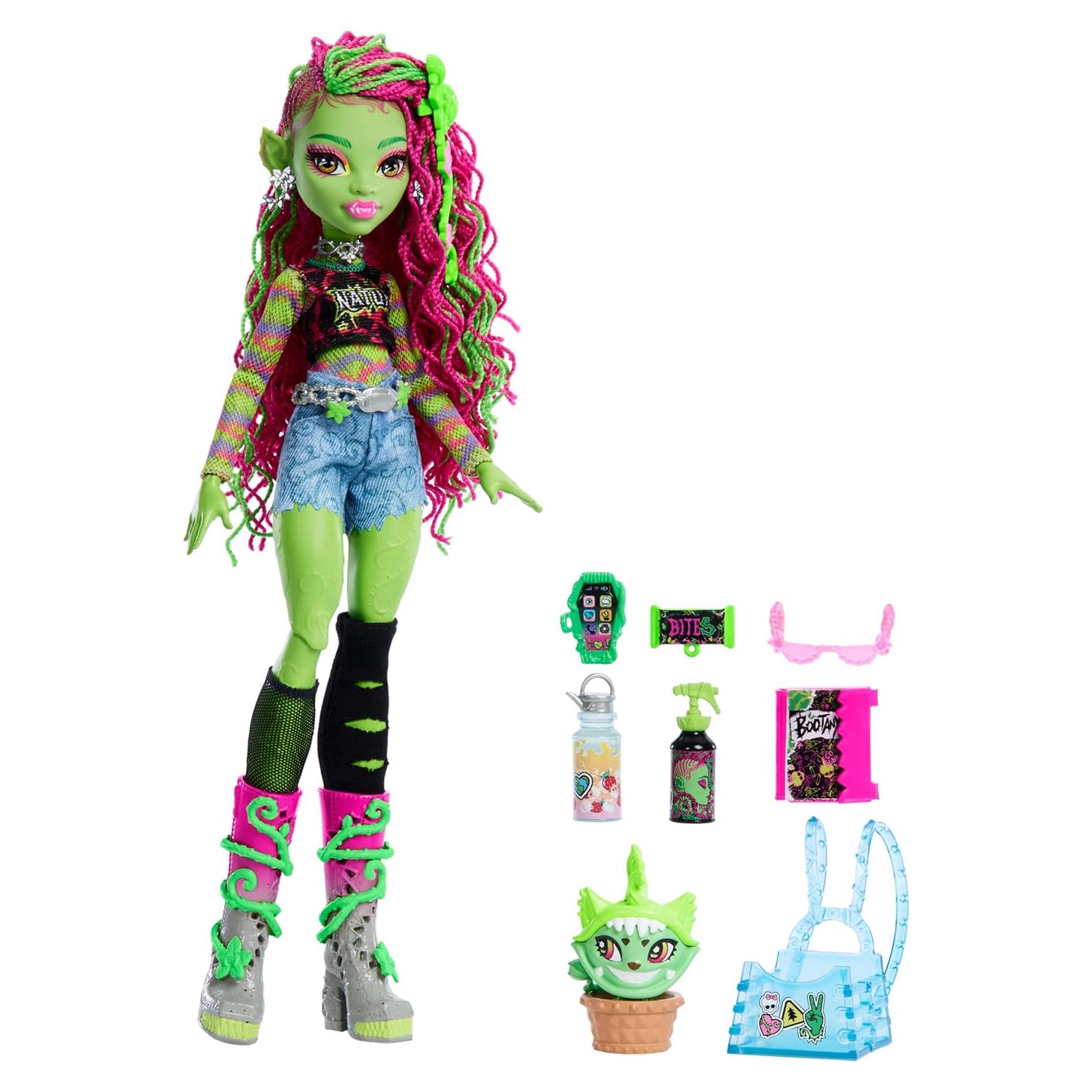 Muñeca Monster High Venus McFlytrap con mascota y accesorios