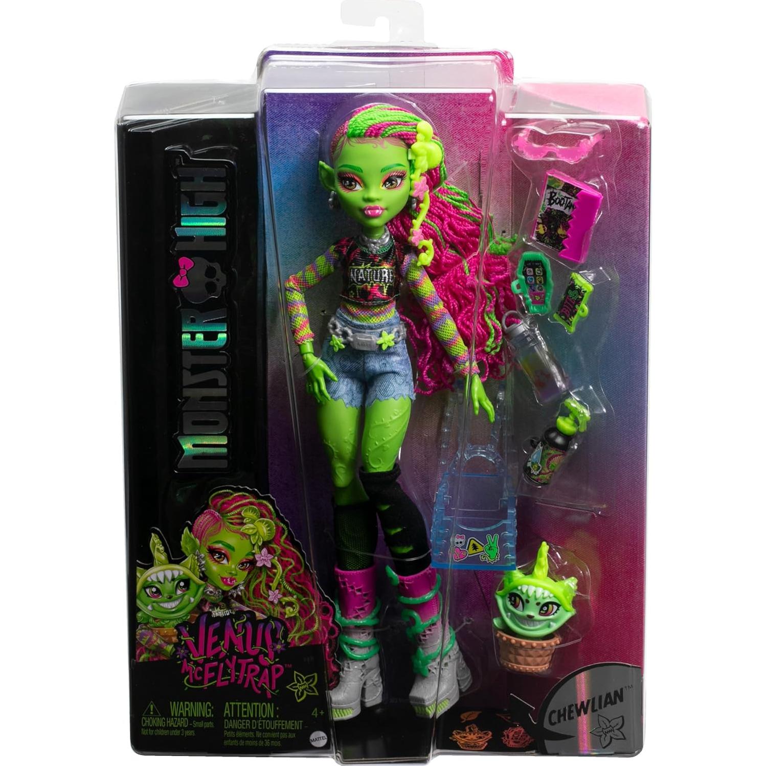 Muñeca Monster High Venus McFlytrap con mascota y accesorios