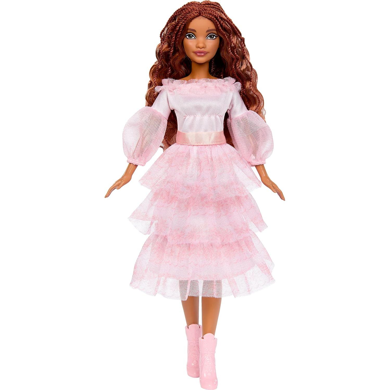 Muñeca Coleccionable Ariel Mattel 32.39 cm Vestido Rosa