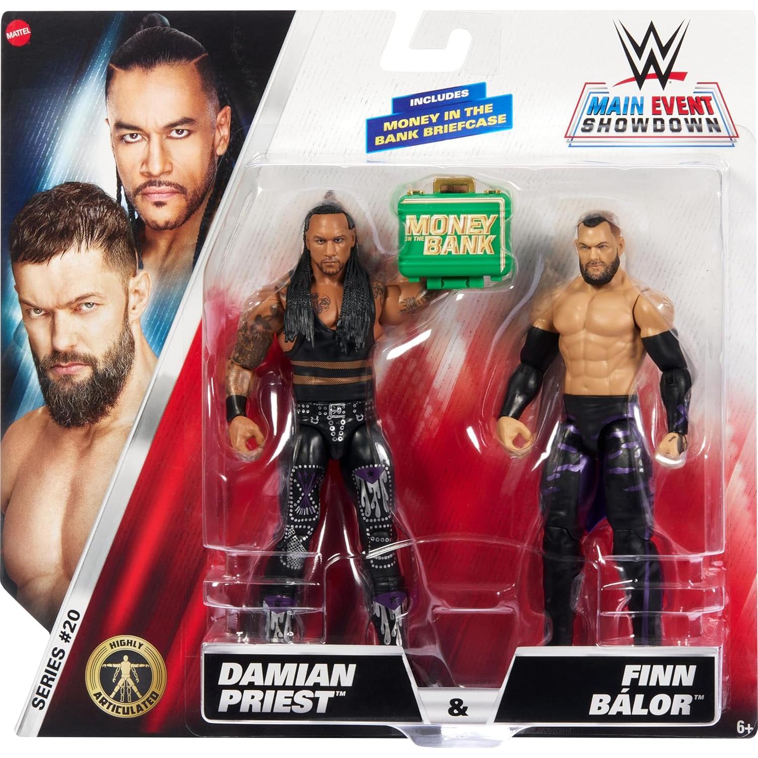 WWE Main Event Championship Showdown 2-Pack Action Figures & Accessory, Series #20 Damian Priest & Finn Balor Collectible Set