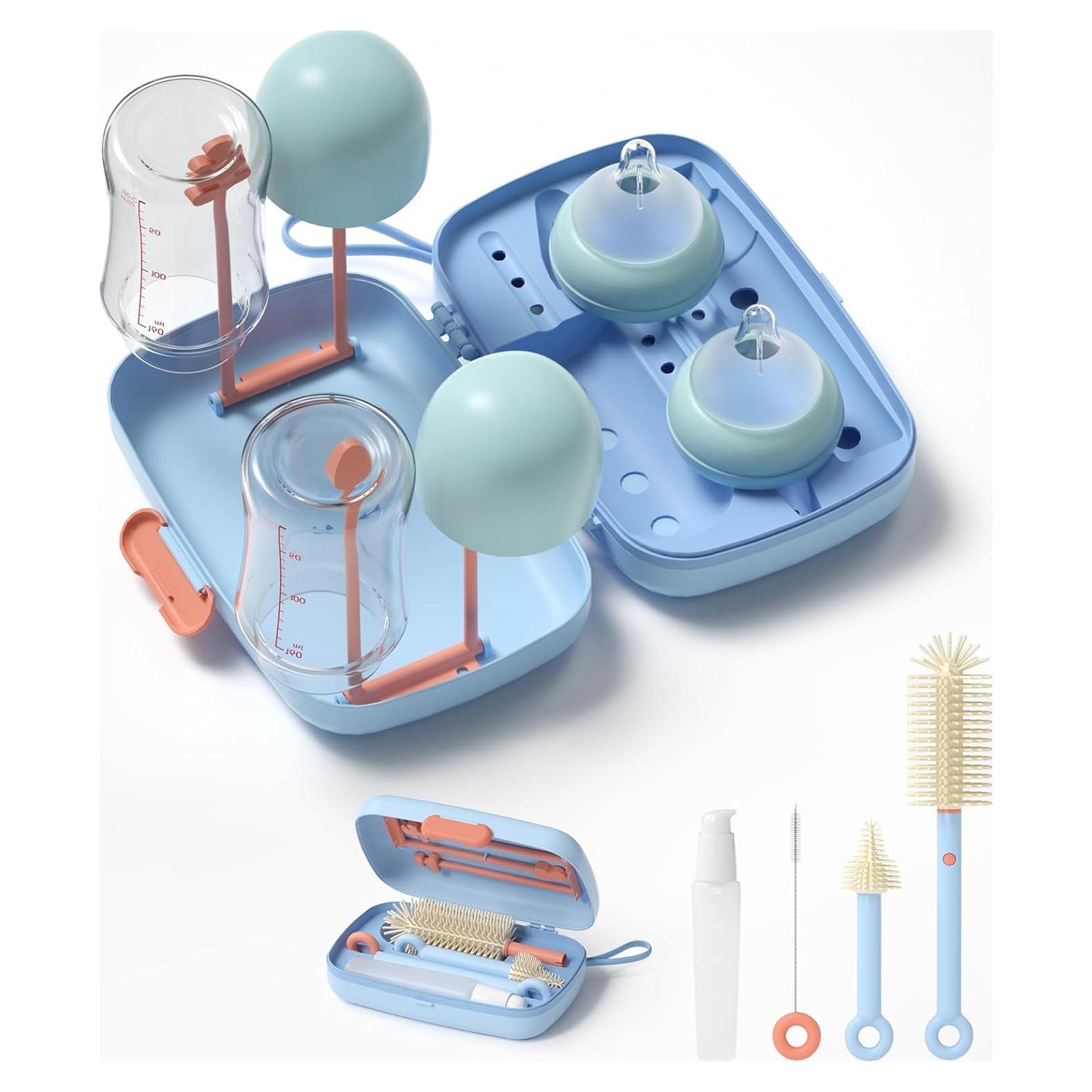 Kit de Limpieza de Botellas Suvast 7 en 1 Azul Portátil