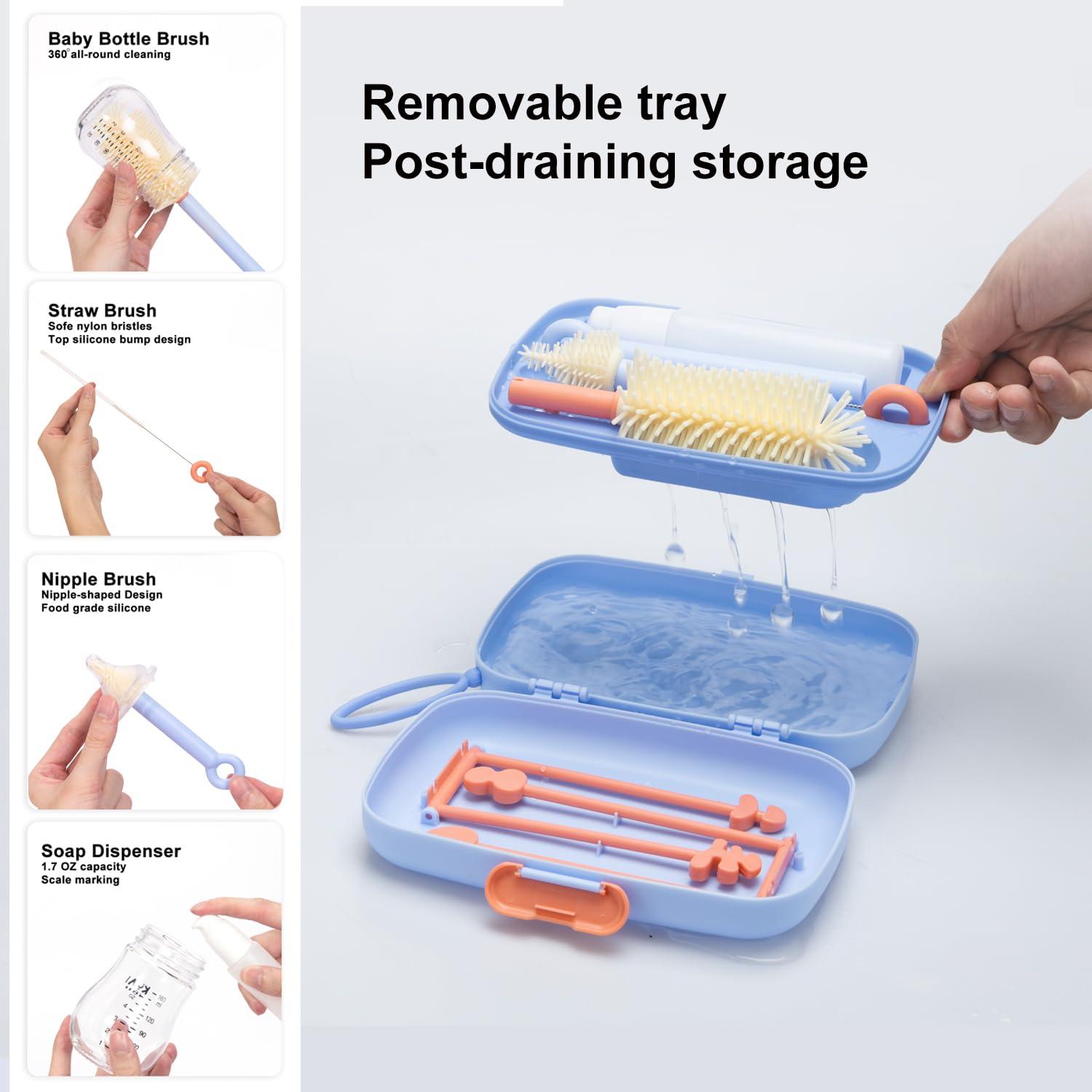 Kit de Limpieza de Botellas Suvast 7 en 1 Azul Portátil