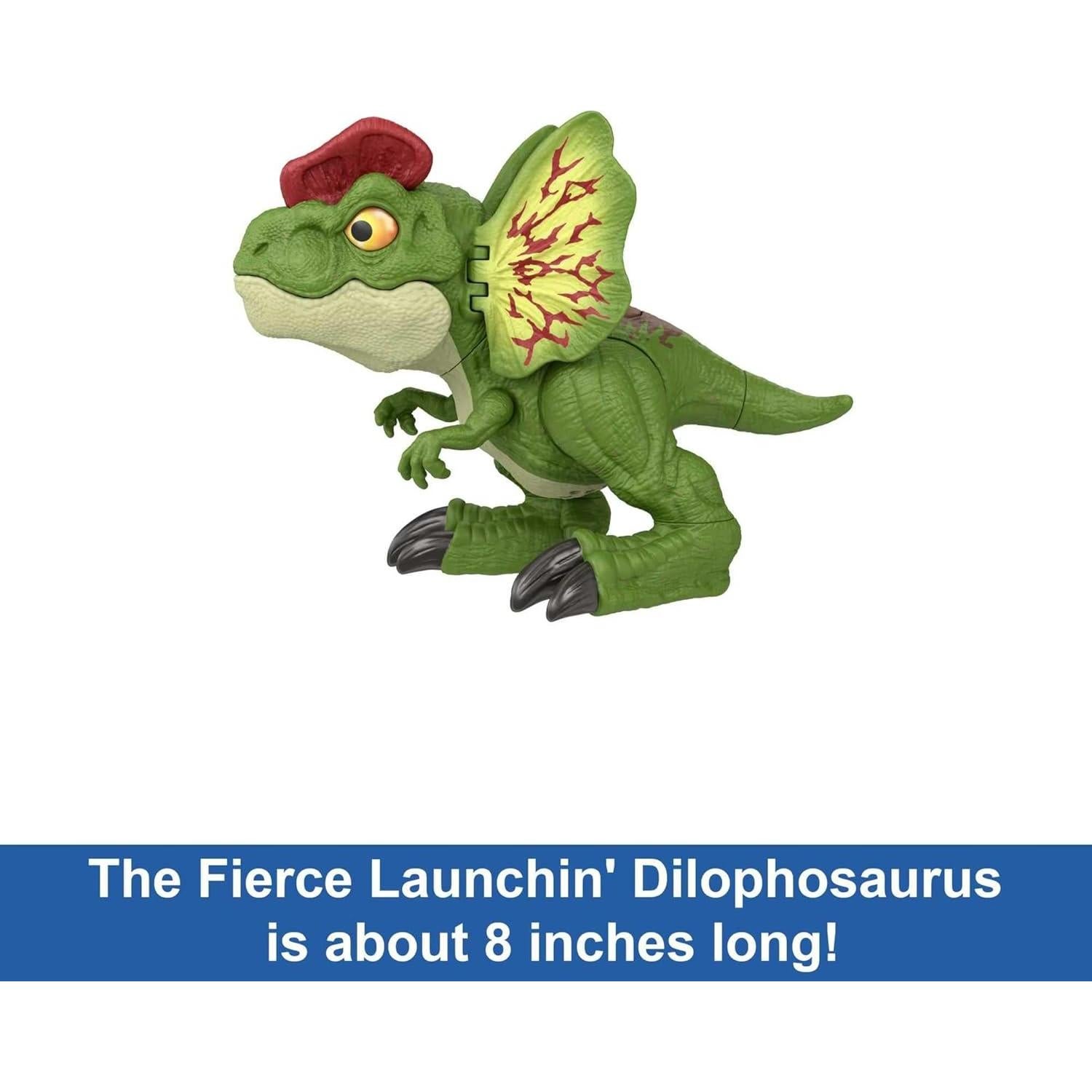 Figura Dilophosaurus Mattel Jurassic World con Lanzador y Sonido