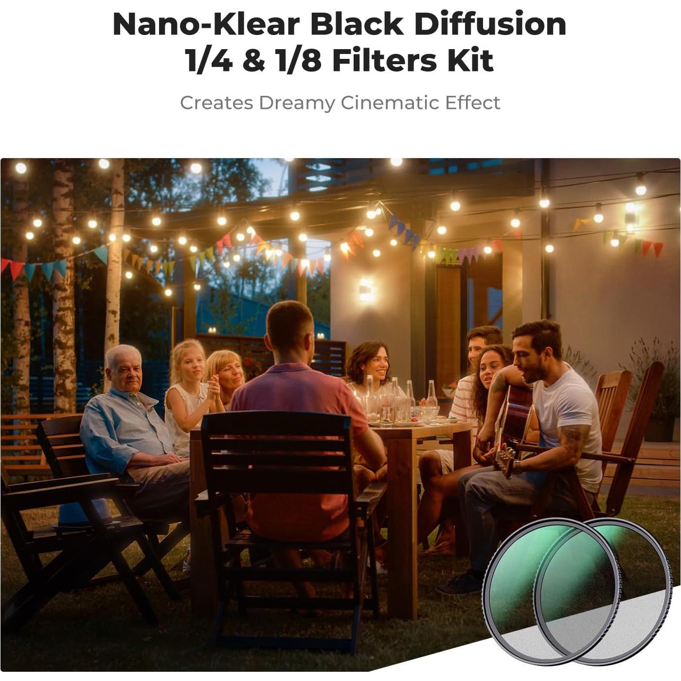 Filtro de Difusión Negra K&F CONCEPT 49mm Efecto Cinemático