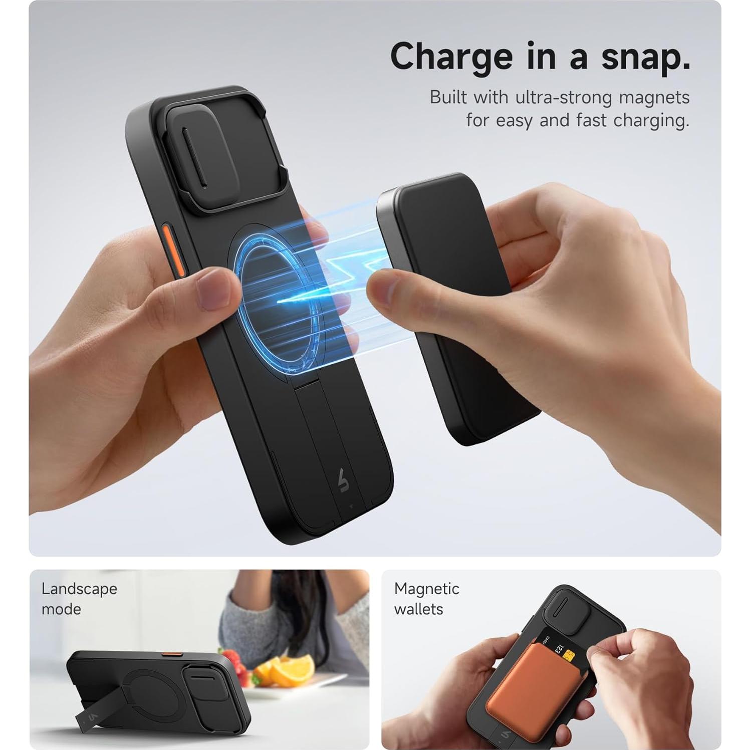 Funda SURITCH para iPhone 12/12 Pro con Soporte y Cubierta Magnética