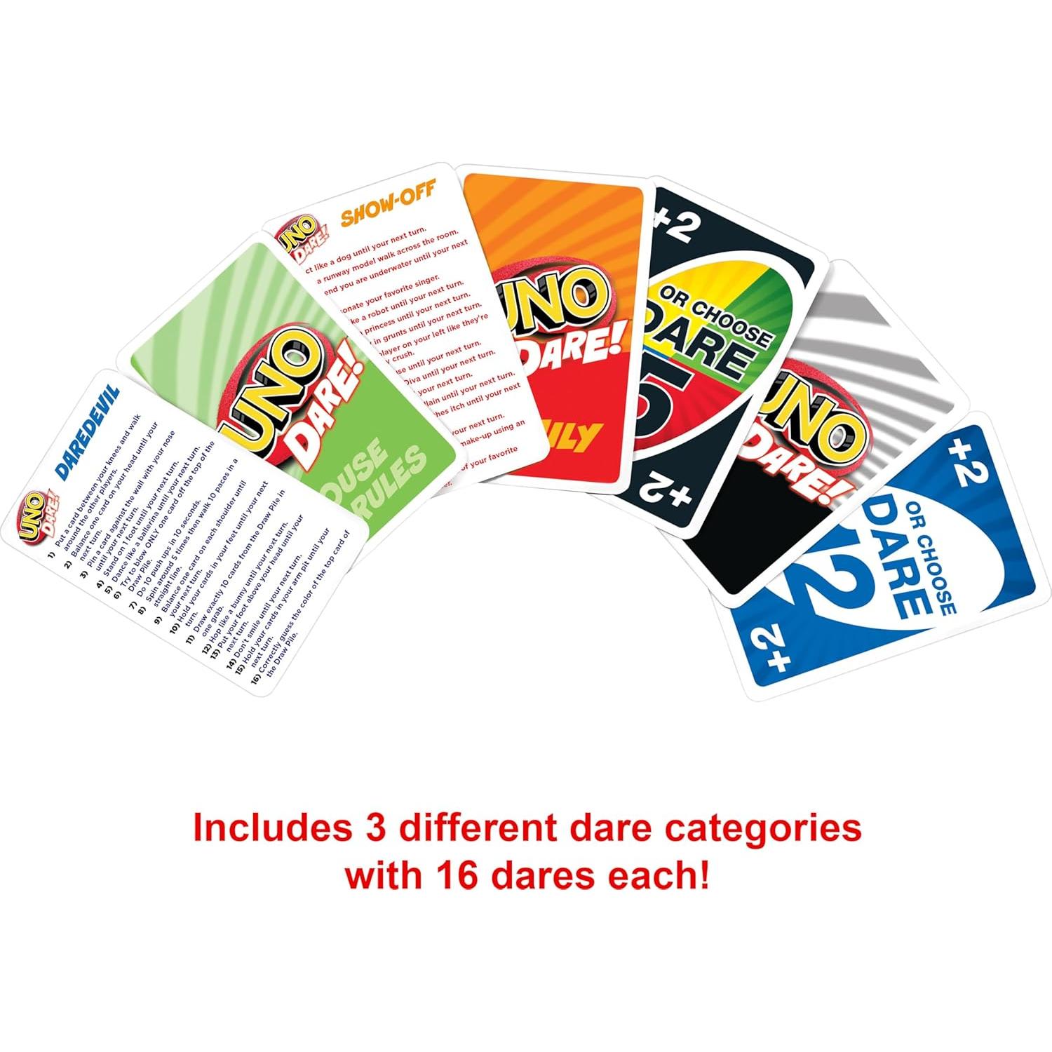 Juego de Cartas UNO Dare Mattel con Desafíos Divertidos