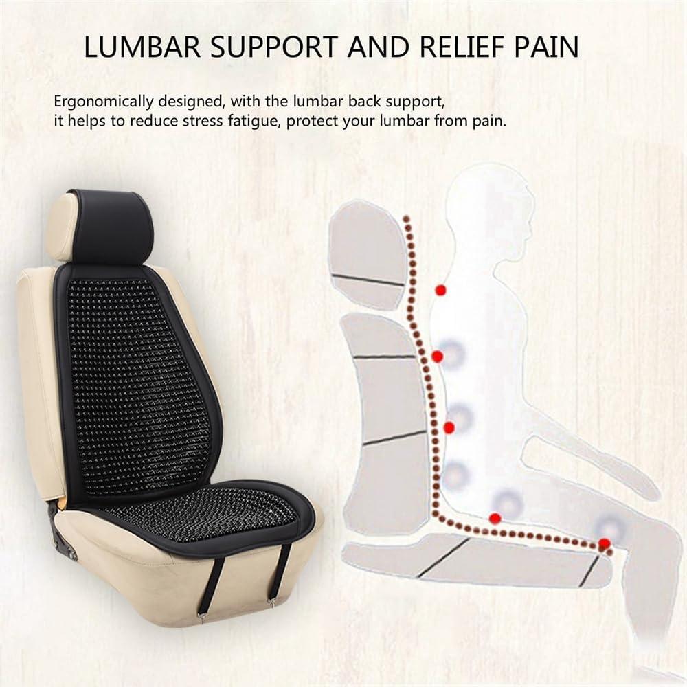 Cojín de Asiento de Coche de Madera Blueshyhall - 2 Pcs Negro