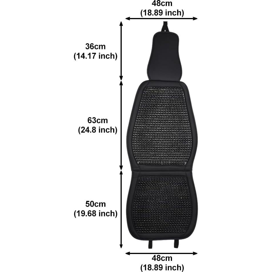 Cojín de Asiento de Coche de Madera Blueshyhall - 2 Pcs Negro