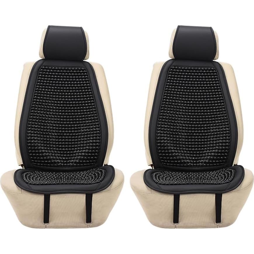 Cojín de Asiento de Coche de Madera Blueshyhall - 2 Pcs Negro