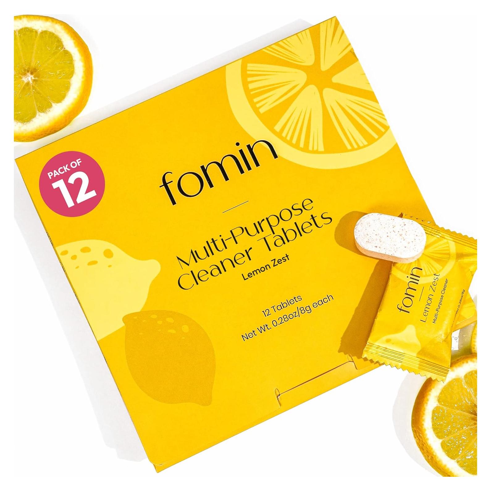 Tabletas de Recarga Limpiador Multiusos FOMIN - Cáscara de Limón - 12 Unidades