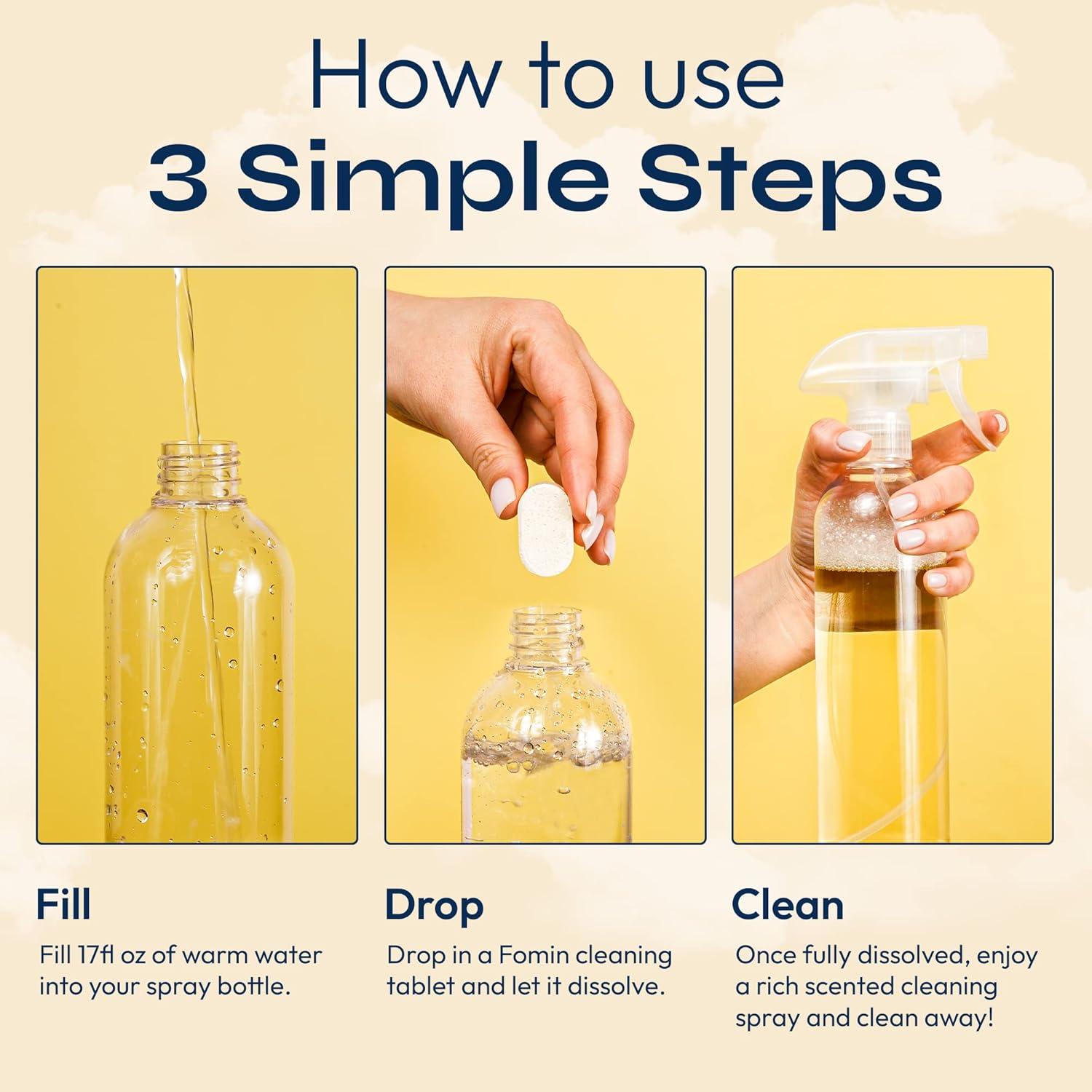 Tabletas de Recarga Limpiador Multiusos FOMIN - Cáscara de Limón - 12 Unidades