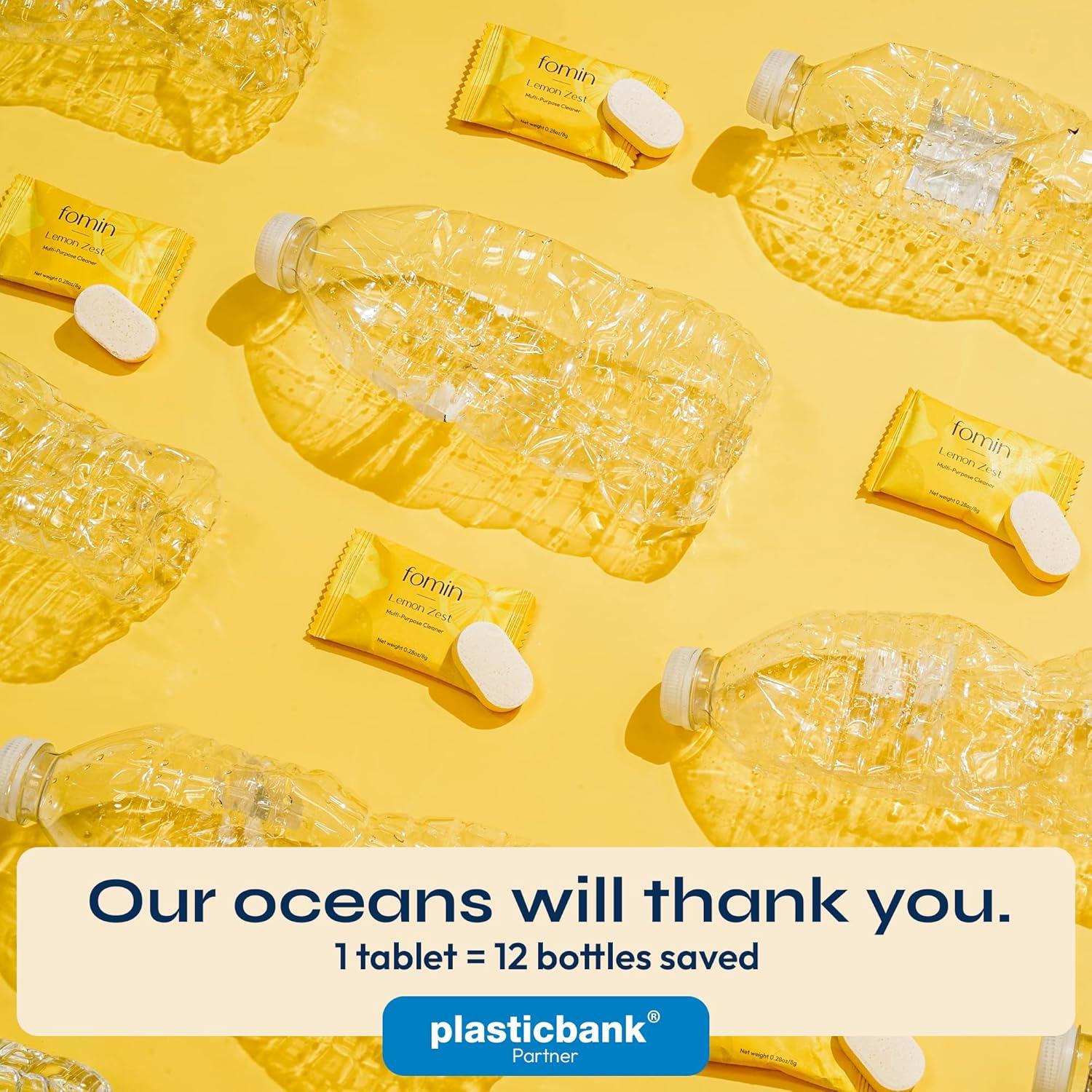 Tabletas de Recarga Limpiador Multiusos FOMIN - Cáscara de Limón - 12 Unidades