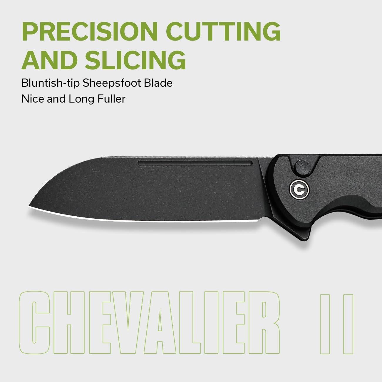 Cuchillo Plegable CIVIVI Chevalier II 8.81 cm Aluminio Negro