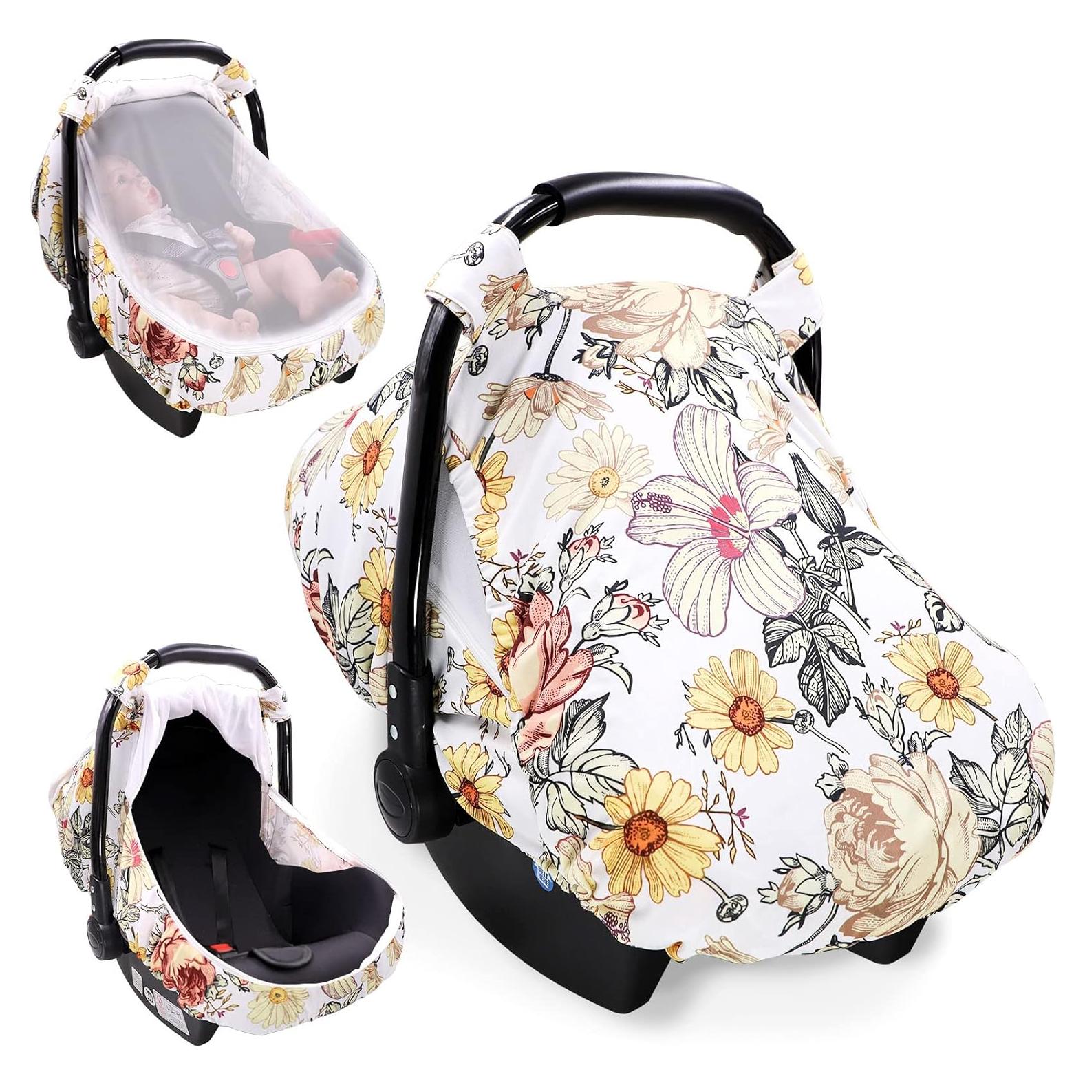 Cubierta de Asiento de Auto Floral para Bebé - 198g - Multiusos