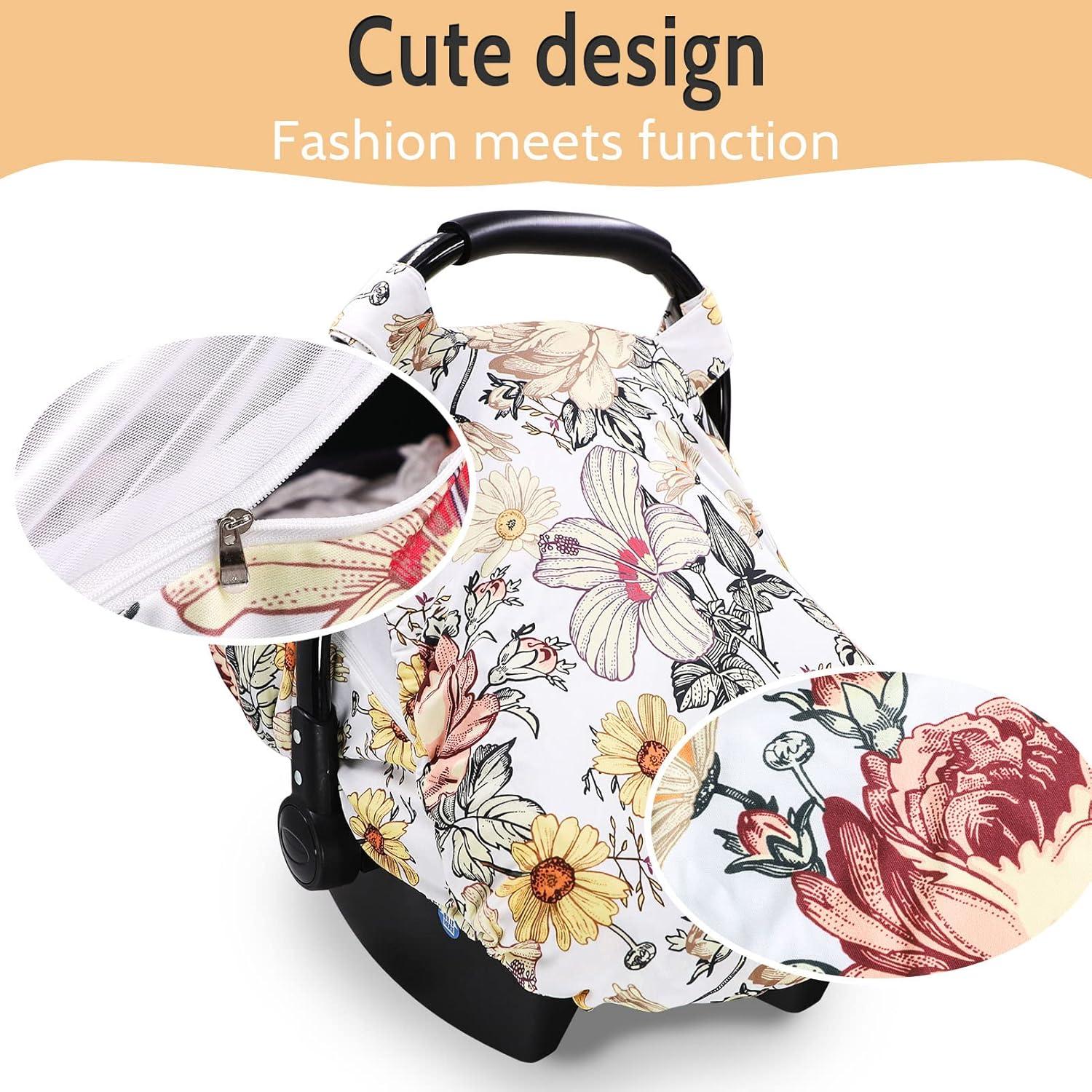 Cubierta de Asiento de Auto Floral para Bebé - 198g - Multiusos