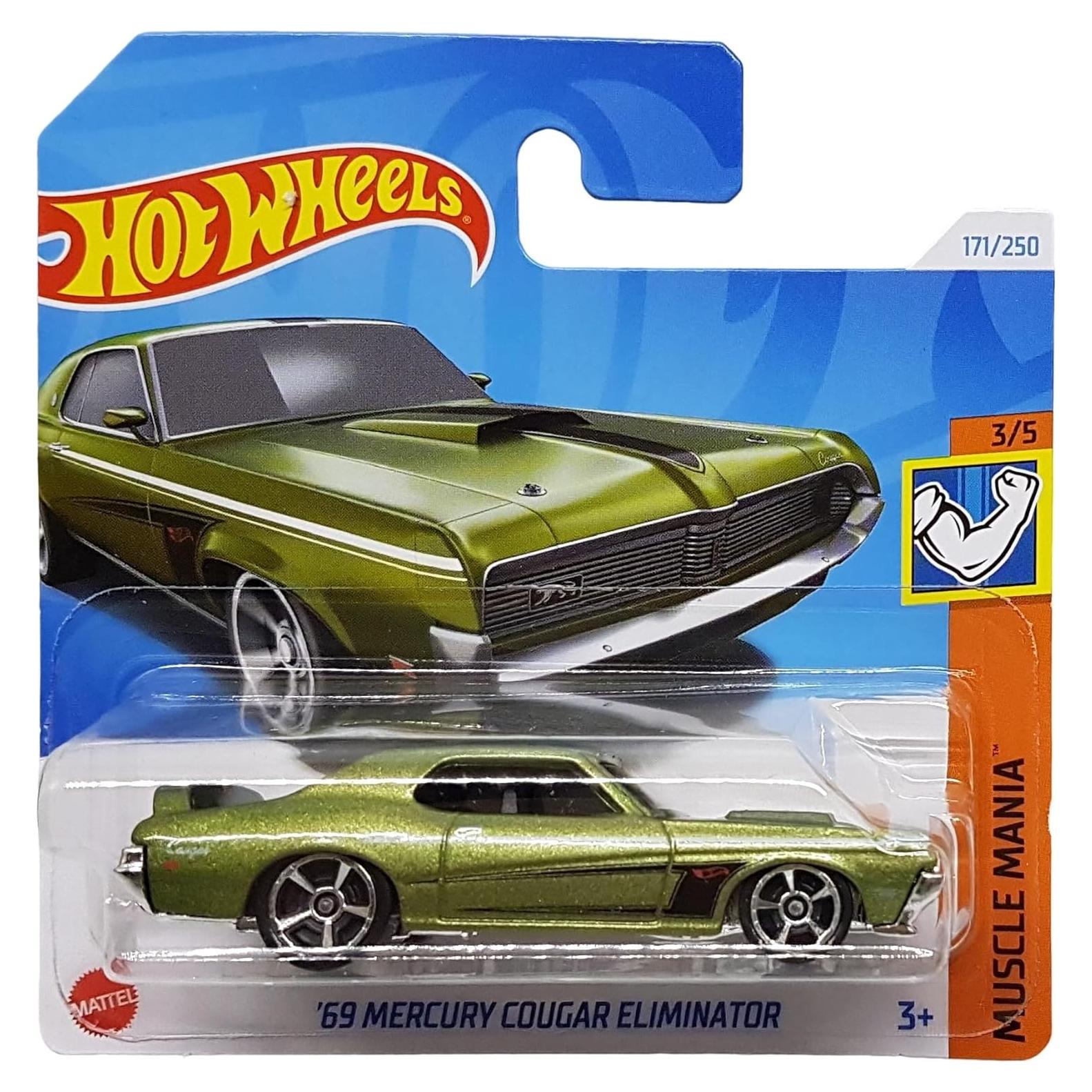 Hot Wheels - ´69 Mercury Cougar Eliminator - Muscle Mania 3/5 - HTD98 - Short Card - Metallic Green - Mattel 2024 - 1:64