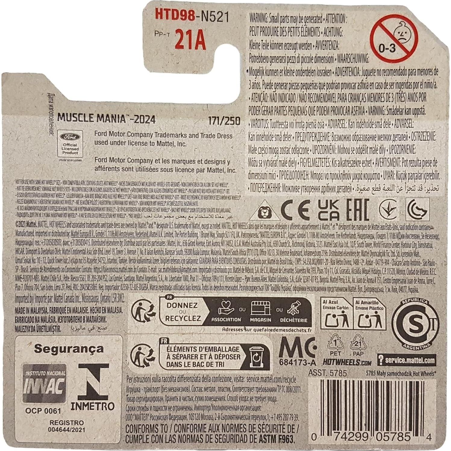 Hot Wheels - ´69 Mercury Cougar Eliminator - Muscle Mania 3/5 - HTD98 - Short Card - Metallic Green - Mattel 2024 - 1:64