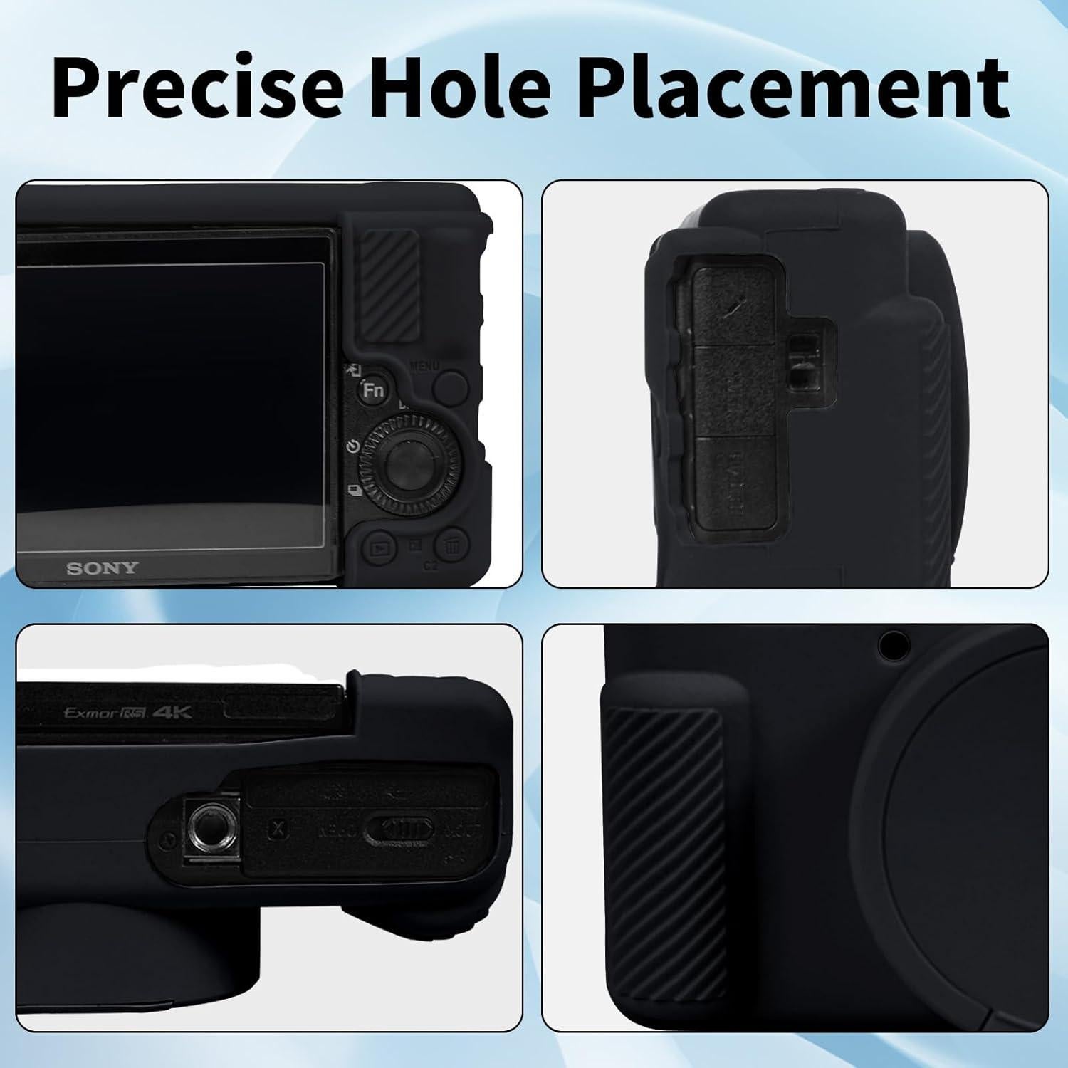 Funda protectora de silicona para cámara Sony ZV-1 negra