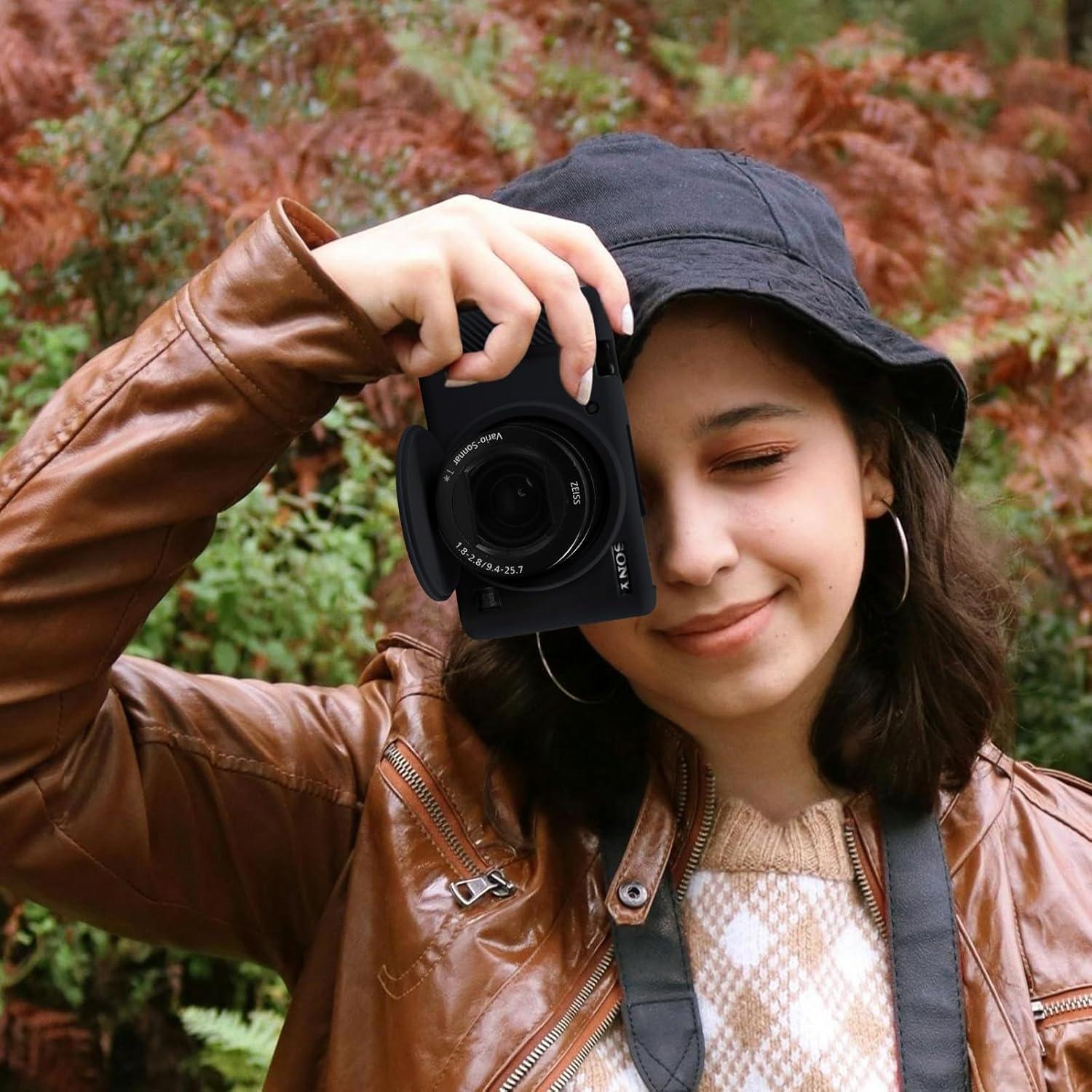 Funda protectora de silicona para cámara Sony ZV-1 negra