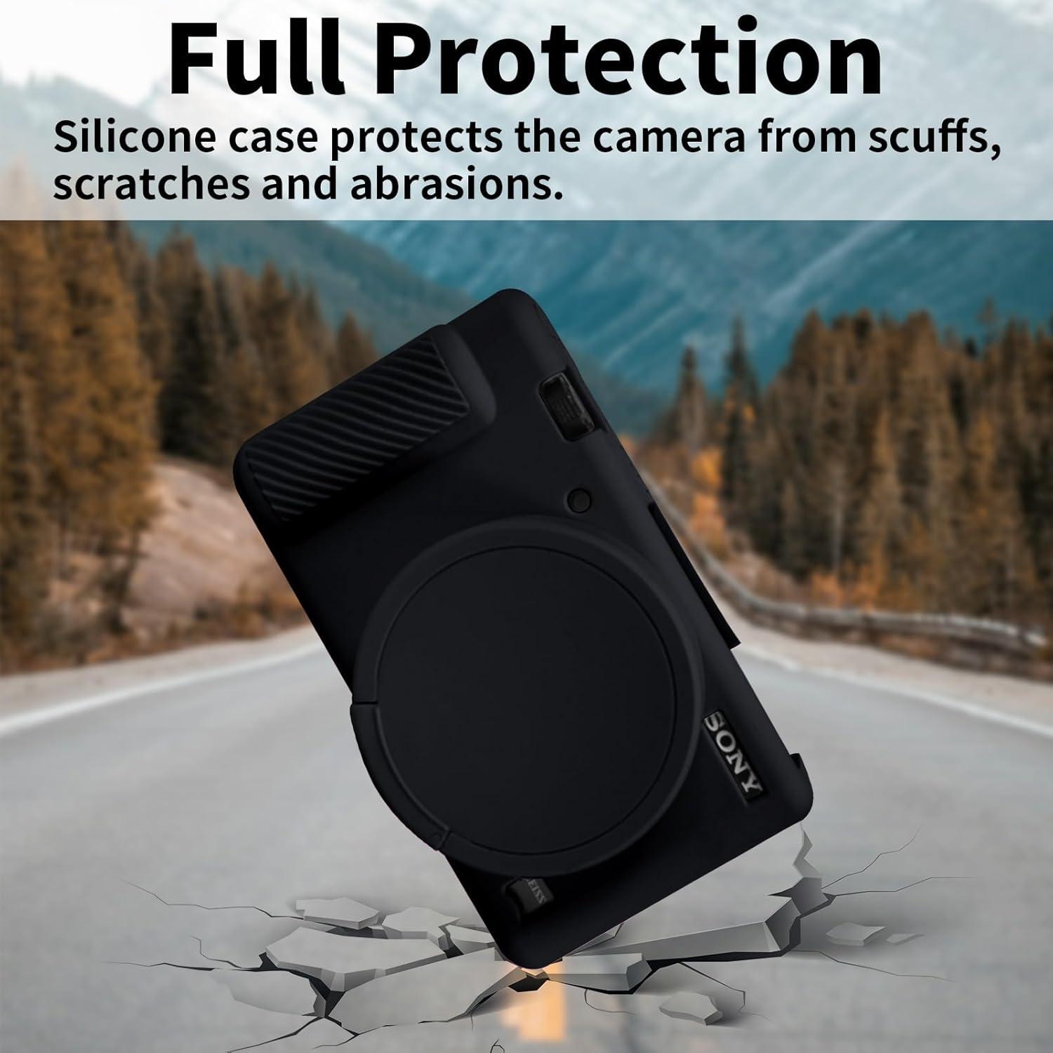 Funda protectora de silicona para cámara Sony ZV-1 negra