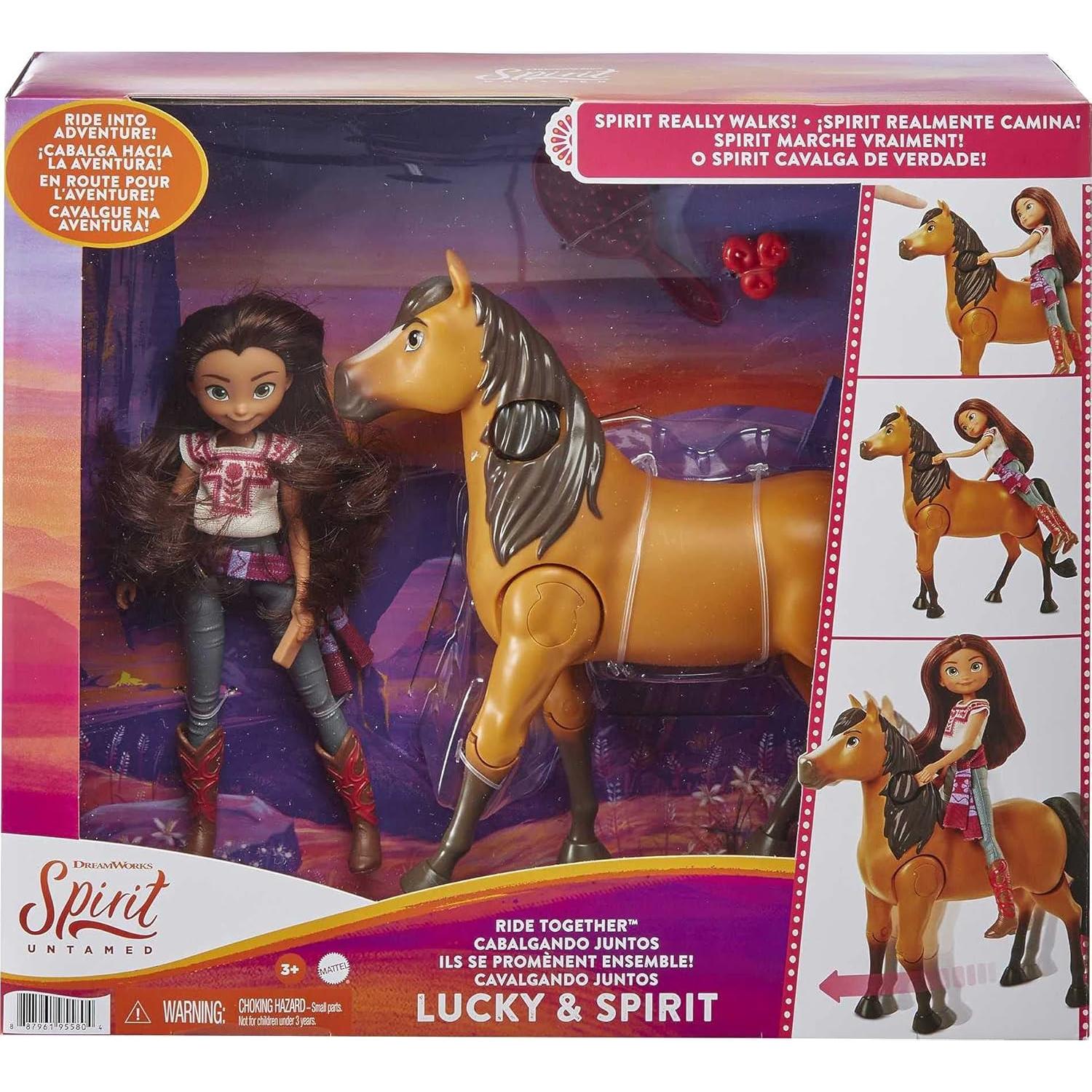 Muñeca Lucky y Caballo Spirit Mattel Juntos a Caballo 17.78 cm